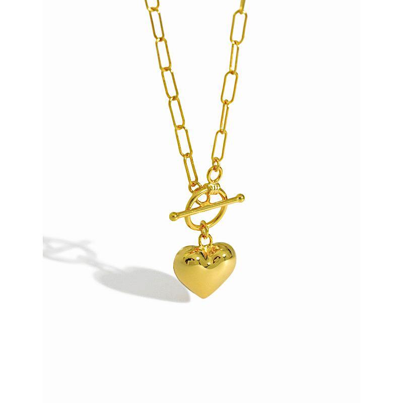 Venus Paperclip Puffy Heart Necklace - The Mystic River