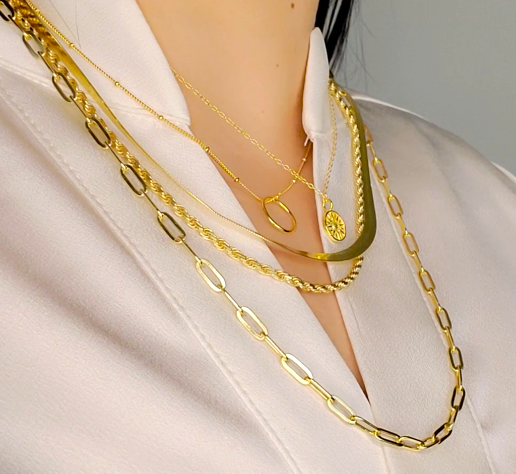Pea Large Link Chain Necklace with Single Pearl | Alara Jewelry
